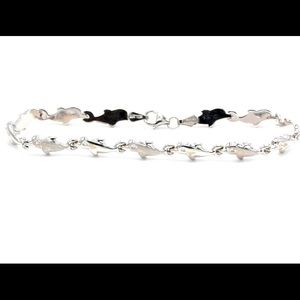 10K White Gold Dolphin Bracelet